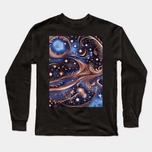 Other Worldly Designs- nebulas, stars, galaxies, planets with feathers Long Sleeve T-Shirt